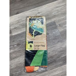 New Creative Welcome Large Flag Frog 28" x 44" Stitched Green, Orange,